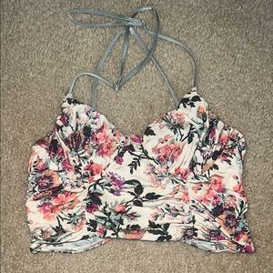 Urban Outfitters Pink and Black Ruched Camisole